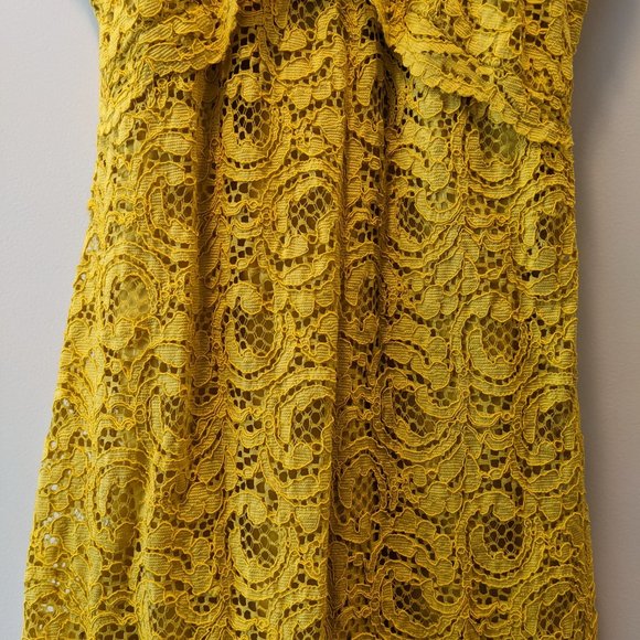 Lacey Yellow Fitted Dress - Picture 4 of 6